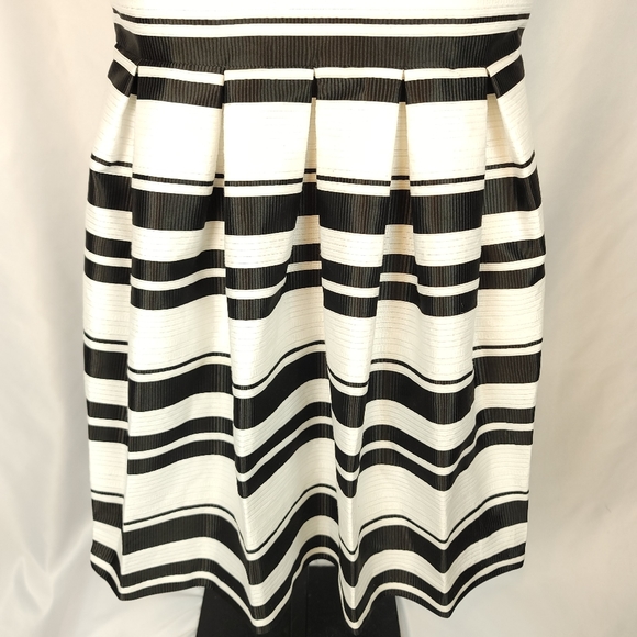 Pippa & Julie Black/White Ribbon Striped Dress - Picture 6 of 9